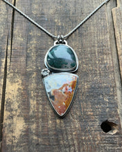Load image into Gallery viewer, Earthly Depths Pendant, Moss Agate and Ohio Flint