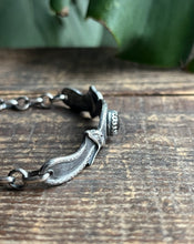 Load image into Gallery viewer, Entwined Serpents Bracelet with Black Sunstone, 7.5” Long