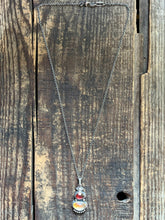 Load image into Gallery viewer, Charm Me Necklace, Garnet and Citrine in Handcrafted Sterling Silver, 16” Chain