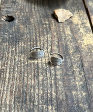 Load image into Gallery viewer, Egyptian Lotus Huggie Hoops in Sterling Silver