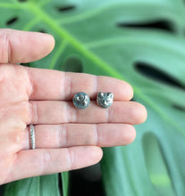 Load image into Gallery viewer, Cat and Dog Silhouette Post Back Earrings, Solid Sterling Silver