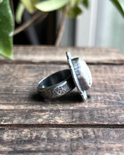 Load image into Gallery viewer, Ivory Creek Variscite Ring in Handstamped Sterling Silver, Ring Size 8