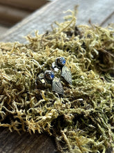 Load image into Gallery viewer, Moonstone with Egyptian Lotus Bud Earrings, Sterling Silver, Post Backs