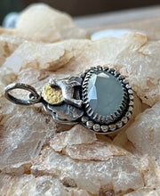Load image into Gallery viewer, -Reserved-Seal By The Seashore Pendant, Aquamarine in Handcrafted Sterling and 24k Gold Keum Boo Sun