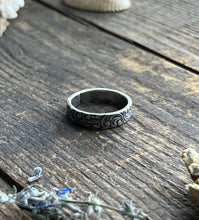Load image into Gallery viewer, Scrollwork Ring, Handcrafted and Pressed Sterling Silver Ring, Custom Made in Sizes 4-9