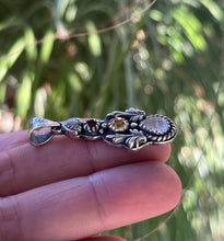 Load image into Gallery viewer, Autumn Fairest Pendant, Oregon Sunstone, Citrine and Spinel in Handcrafted Sterling Silver