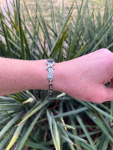 Load image into Gallery viewer, Entwined Serpents Bracelet with Black Sunstone, 7.5” Long