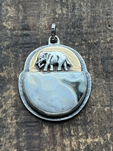 Load image into Gallery viewer, Sold-Meeting at the Moon, Elephant with Ocean Jasper Pendant