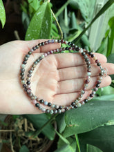 Load image into Gallery viewer, Tourmaline Multi Color Beaded Necklace, 23” Long with Silver Clasp