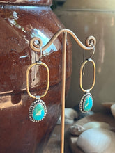 Load image into Gallery viewer, Golden Hour Gemstone Drop Earrings, Silver and Brass, 2 Available Options