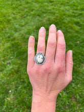 Load image into Gallery viewer, Ivory Creek Variscite Ring in Handstamped Sterling Silver, Ring Size 8