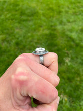 Load image into Gallery viewer, Ivory Creek Variscite Ring in Handstamped Sterling Silver, Ring Size 8