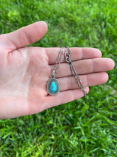 Load image into Gallery viewer, Ithaca Peak Turquoise Simple Twist Necklace, Handcrafted Sterling Silver, 16.5-17” Chain