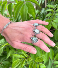 Load image into Gallery viewer, Emerald Basin Variscite Ring in Handcrafted and Stamped Sterling Silver, Size 6.5