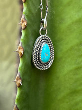 Load image into Gallery viewer, Ithaca Peak Turquoise Simple Twist Necklace, Handcrafted Sterling Silver, 16.5-17” Chain