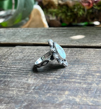 Load image into Gallery viewer, Emerald Basin Variscite Ring in Handcrafted and Stamped Sterling Silver, Size 6.5