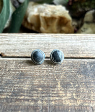 Load image into Gallery viewer, White Buffalo Post Earrings, Handcrafted and Recycled Sterling Silver
