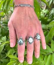 Load image into Gallery viewer, Emerald Basin Variscite Ring in Handcrafted and Stamped Sterling Silver, Size 6.5