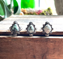 Load image into Gallery viewer, Emerald Basin Variscite Ring in Handcrafted and Stamped Sterling Silver, Size 6.5