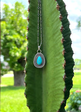 Load image into Gallery viewer, Ithaca Peak Turquoise Simple Twist Necklace, Handcrafted Sterling Silver, 16.5-17” Chain