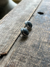 Load image into Gallery viewer, White Buffalo Post Earrings, Handcrafted and Recycled Sterling Silver