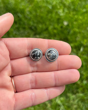 Load image into Gallery viewer, White Buffalo Post Earrings, Handcrafted and Recycled Sterling Silver