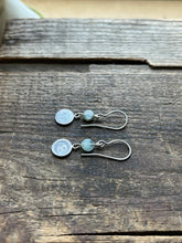 Load image into Gallery viewer, Sun and Moon Charm Drop Earrings, Handcrafted Sterling Silver with Gemstone Bead Settings
