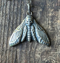 Load image into Gallery viewer, Death Head Hawkmoth Pendant in Solid Sterling Silver with 21” Chain