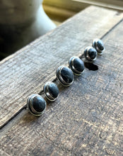 Load image into Gallery viewer, White Buffalo Post Earrings, Handcrafted and Recycled Sterling Silver