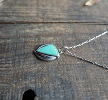 Load image into Gallery viewer, Pilot Mountain Turquoise Pendant in Handcrafted Sterling Silver, 17-18" Chain
