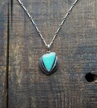 Load image into Gallery viewer, Pilot Mountain Turquoise Pendant in Handcrafted Sterling Silver, 17-18" Chain