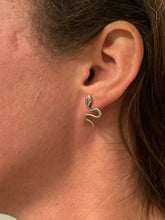 Load image into Gallery viewer, Slithering Snake Earrings in Handcrafted Sterling Silver, Two Options -Drops or Posts