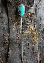 Load image into Gallery viewer, Large Campitos Turquoise Hair Gem Pin in Handcrafted Sterling Silver, 6" Solid Sterling Hair Stick