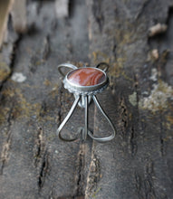 Load image into Gallery viewer, Laguna Agate Silhouettes Cuff in Handcrafted Sterling Silver with Triple Triangle Wire Design, Size Small/Medium