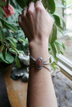 Load image into Gallery viewer, Laguna Agate Silhouettes Cuff in Handcrafted Sterling Silver with Triple Triangle Wire Design, Size Small/Medium