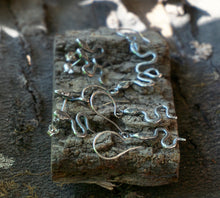 Load image into Gallery viewer, Slithering Snake Earrings in Handcrafted Sterling Silver, Two Options -Drops or Posts