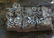 Load image into Gallery viewer, Slithering Snake Earrings in Handcrafted Sterling Silver, Two Options -Drops or Posts