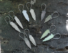 Load image into Gallery viewer, Fern Drop Impression Earrings in Handcrafted Sterling Silver, 5 Available Pairs