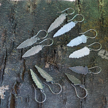 Load image into Gallery viewer, Fern Drop Impression Earrings in Handcrafted Sterling Silver, 5 Available Pairs