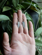 Load image into Gallery viewer, Fern Drop Impression Earrings in Handcrafted Sterling Silver, 5 Available Pairs