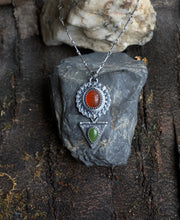 Load image into Gallery viewer, Egyptian Revival Scarab Necklace, Handcrafted Sterling Silver with Scarabs and Hinged Drops, 4 Available Options