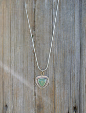 Load image into Gallery viewer, Siberian Green Jade in Handcrafted Sterling Silver Pendant with 18K Gold Details, Set With Sterling Silver 18" Snake Chain