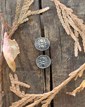 Load image into Gallery viewer, Owl Face Hand Stamped Earrings in Handcrafted Sterling Silver, Post Back