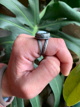 Load image into Gallery viewer, White Buffalo Hand Stamped Ring, Size 8.5