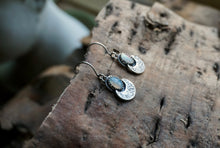 Load image into Gallery viewer, Ethiopian Opal Crescent Moon Drop Earrings in Handcrafted Sterling Silver