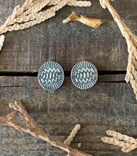 Load image into Gallery viewer, Bursting Ray Post Earrings, Handcrafted and Stamped Sterling Silver Posts