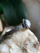Load image into Gallery viewer, Moon Face Rainbow Moonstone Ring, Size 7 3/4