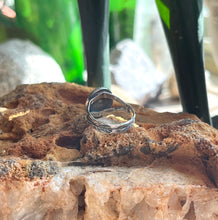 Load image into Gallery viewer, Emerald Valley Turquoise Ring with Hand Stamped Double Split Band, Ring Size 7