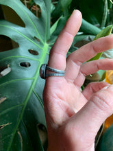 Load image into Gallery viewer, White Buffalo Hand Stamped Ring, Size 8.5