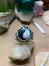 Load image into Gallery viewer, White Buffalo Hand Stamped Ring, Size 8.5